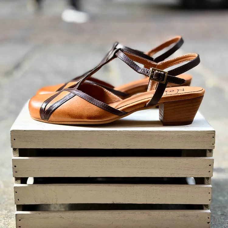 Sabot Eva - bicolor SOFT CUOIO - TESTA DI MORO