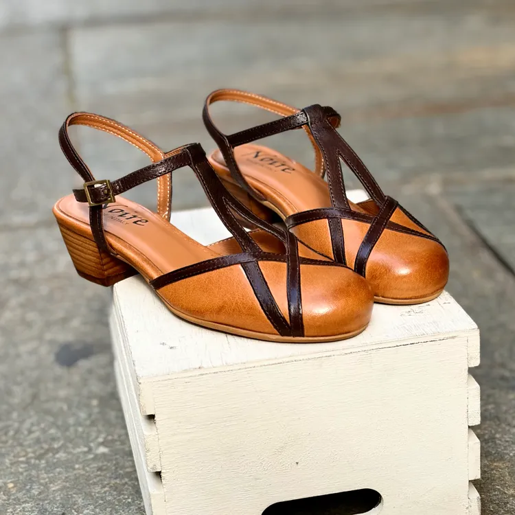 Sabot Eva - bicolor SOFT CUOIO - TESTA DI MORO