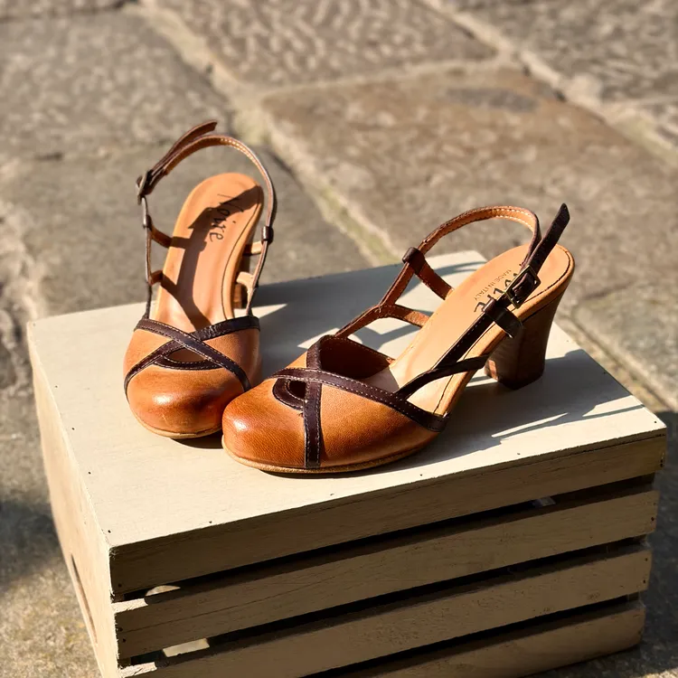 Sabot Gaia - bicolor SOFT CUOIO e CAFFE'