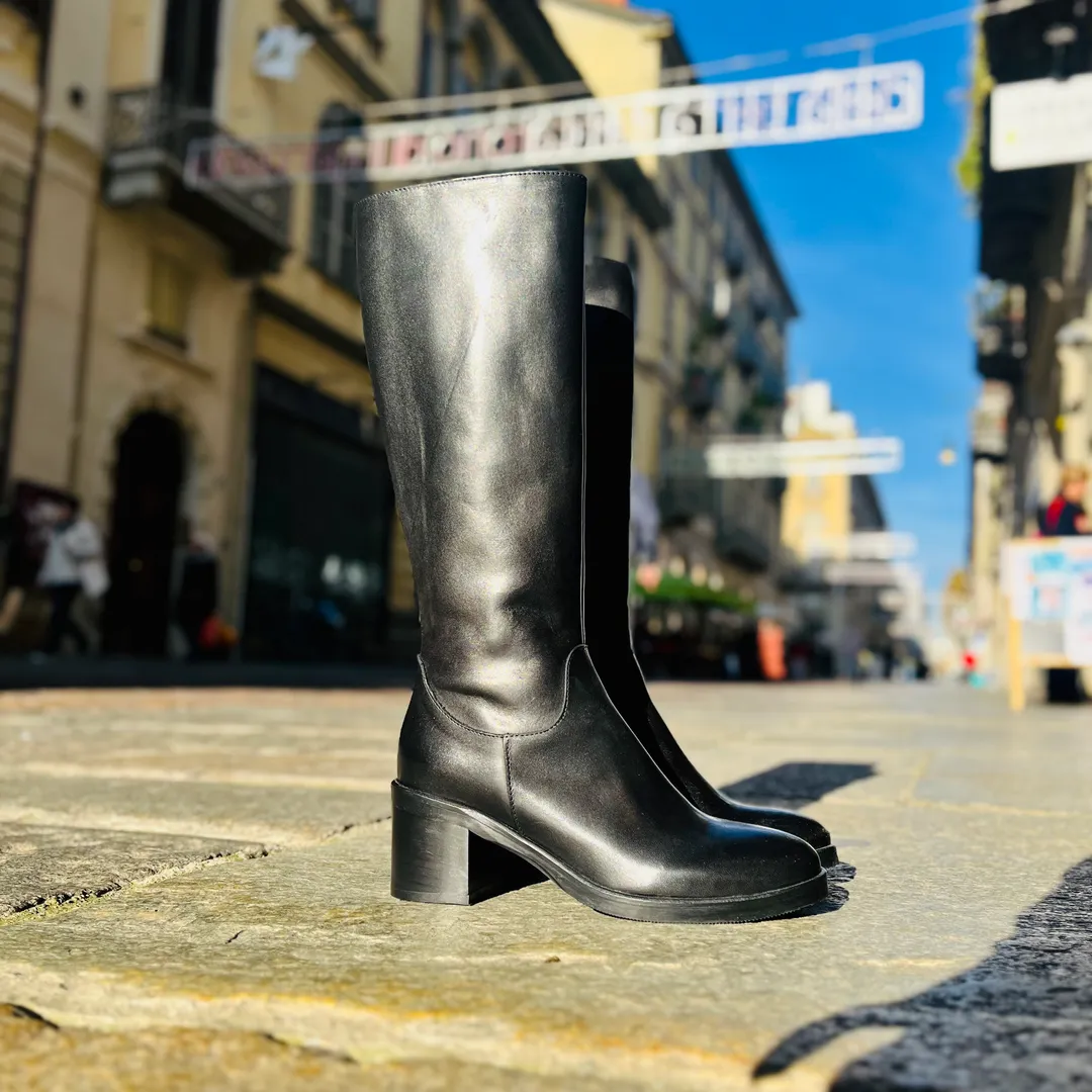 Stivale Winston con tacco - color NERO