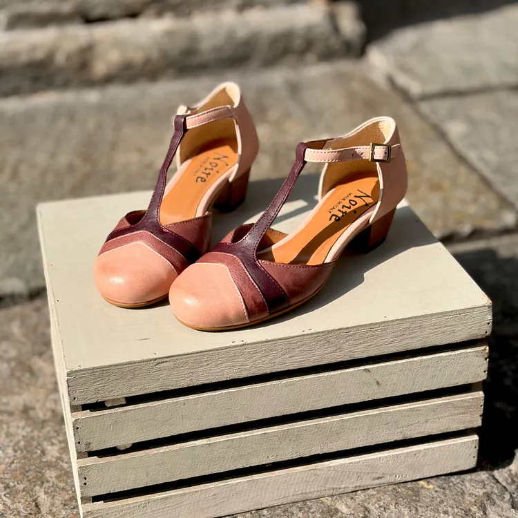 Clarissa tacco 3 cm - tricolor CIPRIA/DATTERO/PRUGNA