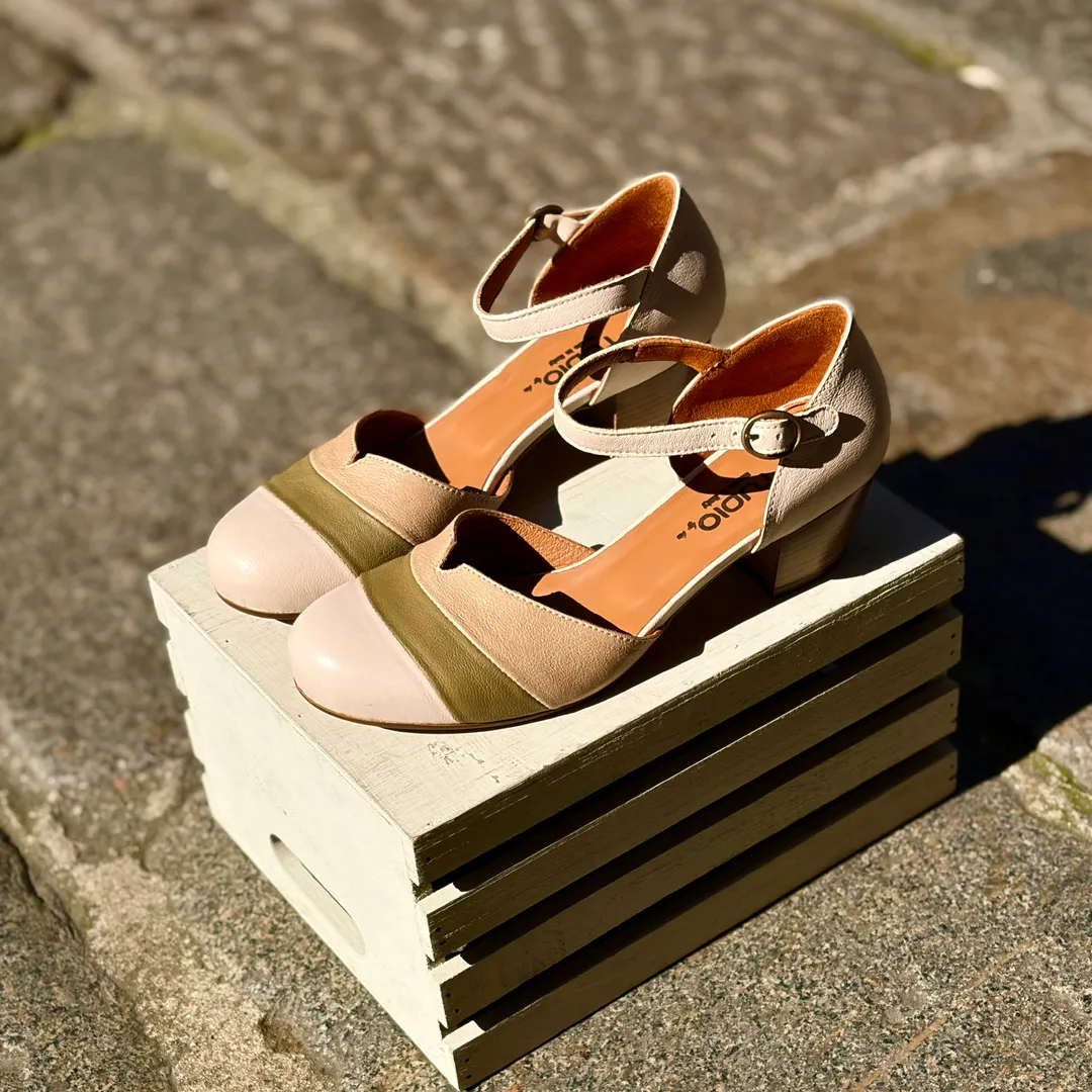 Nuvola tacco 3 cm - tricolor NATURALE - KAKI - SAFARI