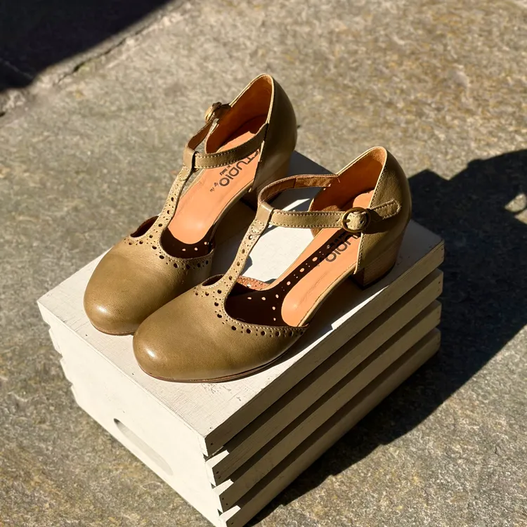 Tanghera tacco 3 cm - color KAKI