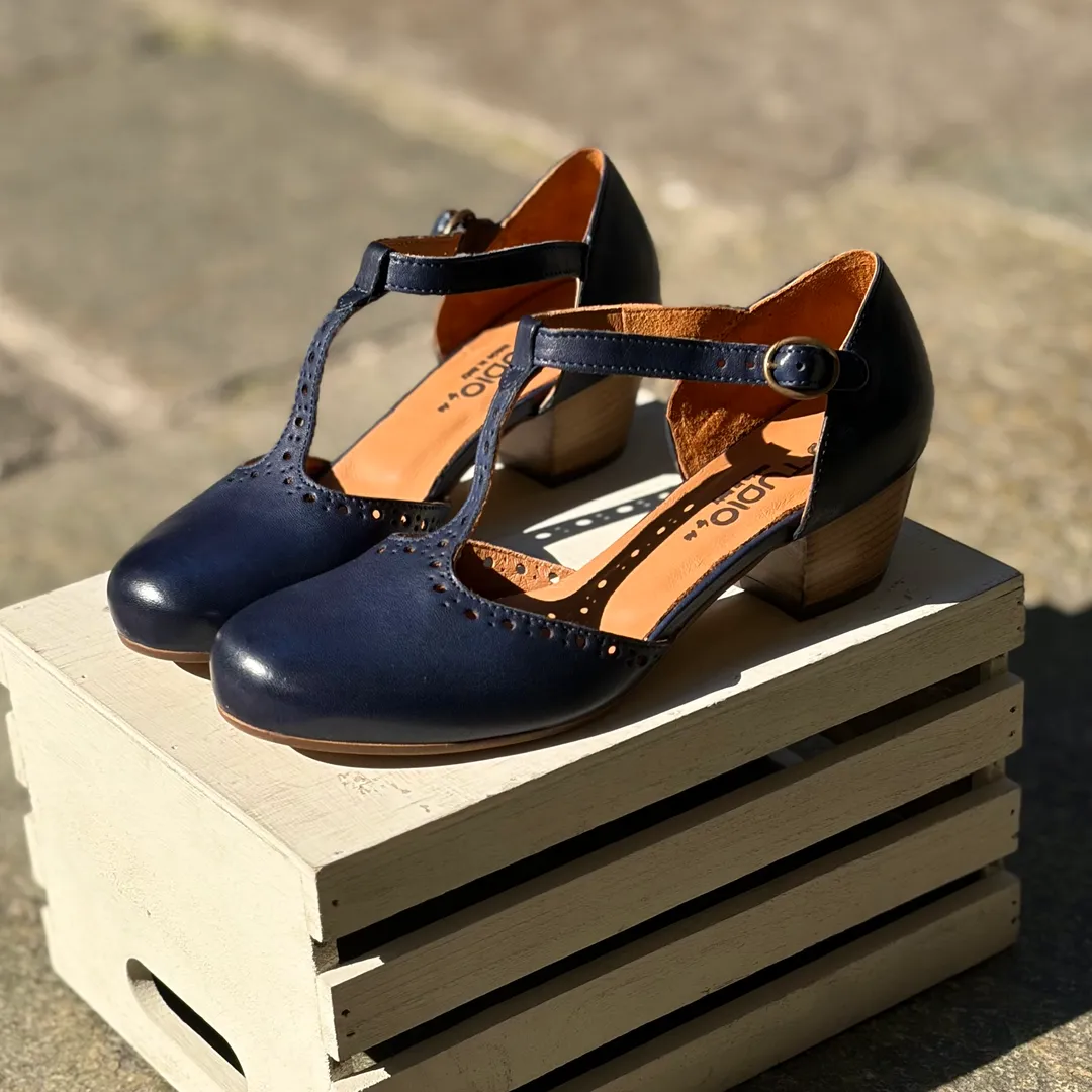 Tanghera tacco 3 cm - color BLU MARINO