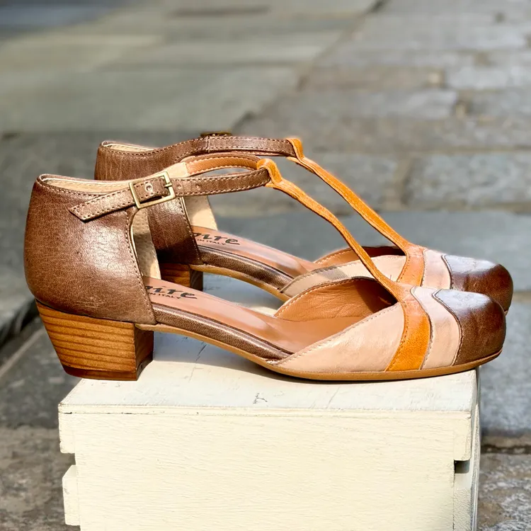 Clarissa tacco 3 cm - tricolor TAUPE/SABBIA/OCRA