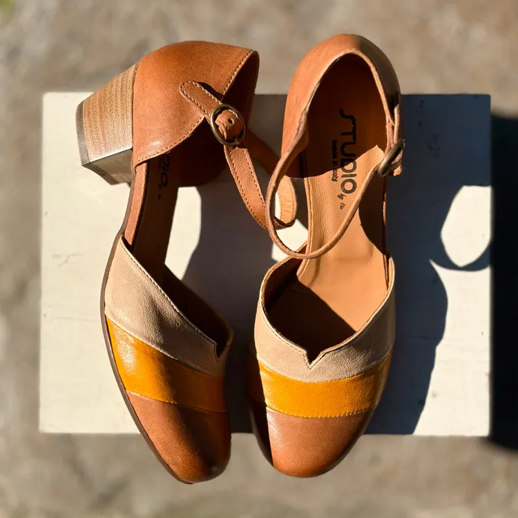 Nuvola tacco 3 cm - tricolor CUOIO - CURRY - SAFARI