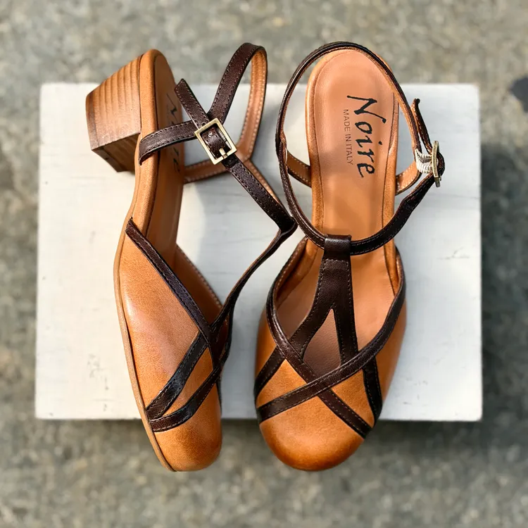 Sabot Eva - bicolor SOFT CUOIO - TESTA DI MORO