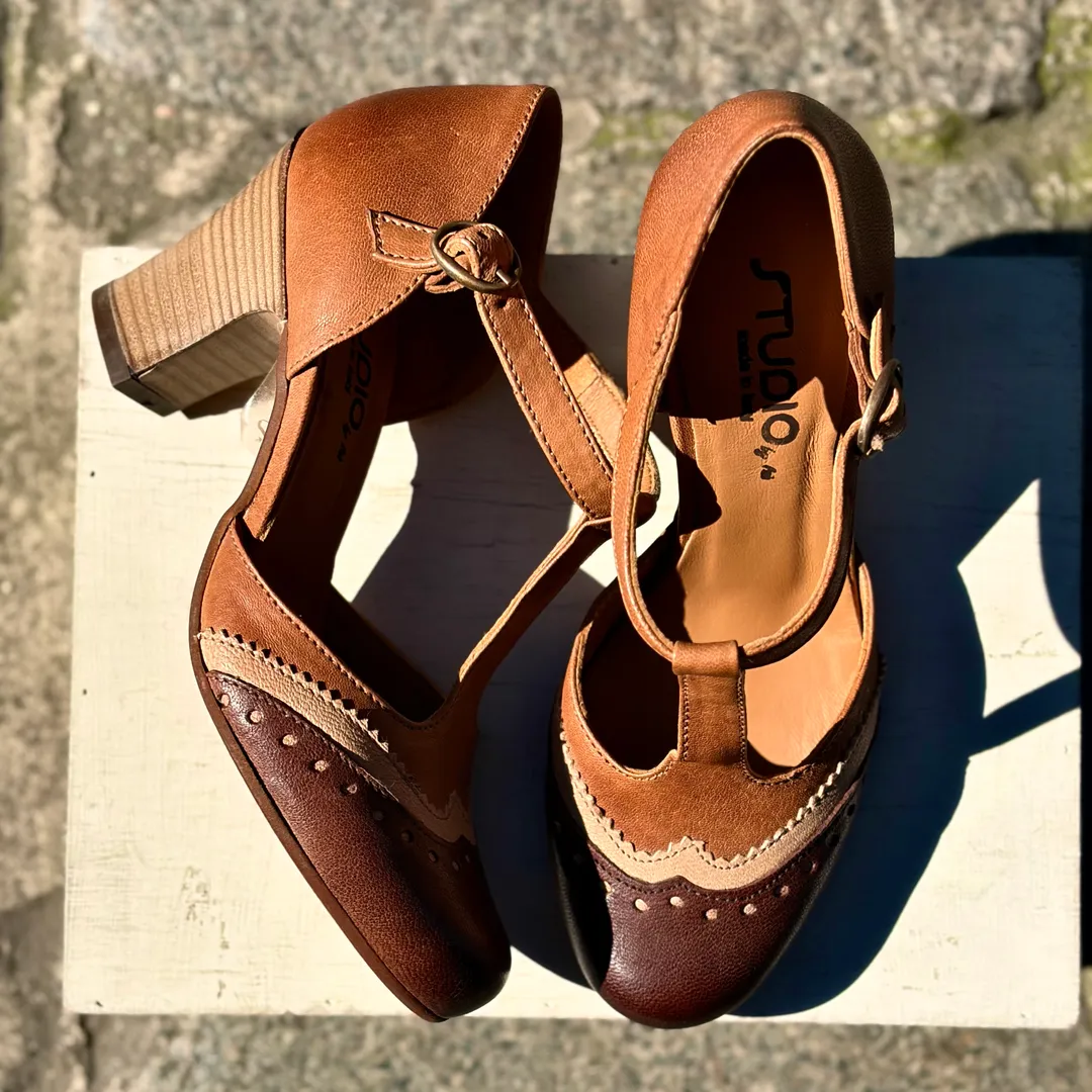 Modello Clotilde - tricolor CACAO-SAFARI-CUOIO