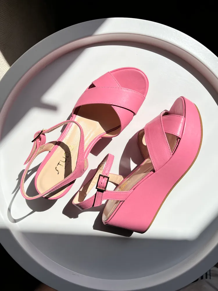 Zeppa in pelle - color ROSA