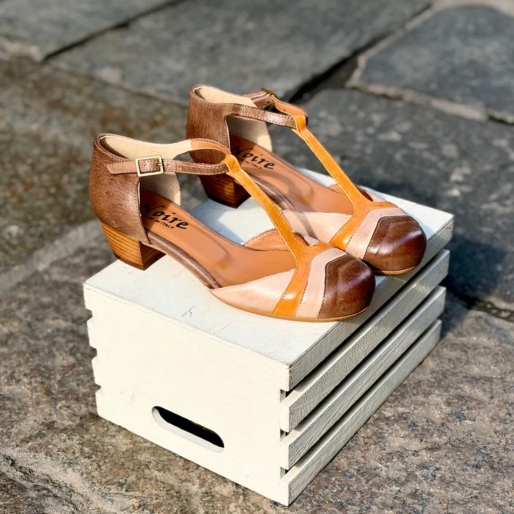 Clarissa tacco 3 cm - tricolor TAUPE/SABBIA/OCRA