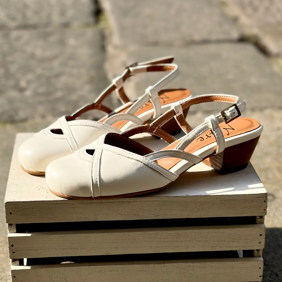 Sabot Gaia tacco 3 cm - color BIANCO