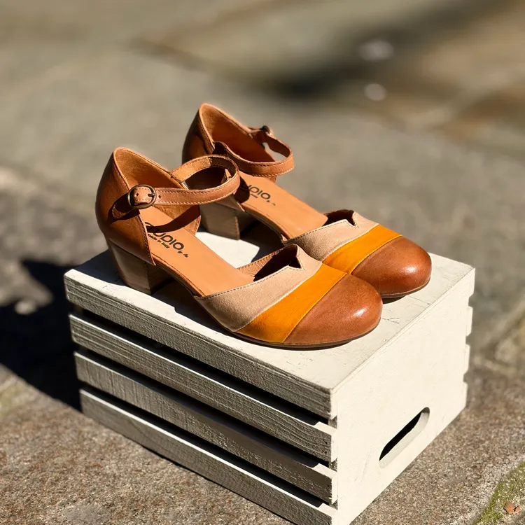 Nuvola tacco 3 cm - tricolor CUOIO - CURRY - SAFARI