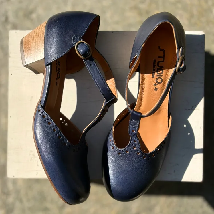 Tanghera tacco 3 cm - color BLU MARINO