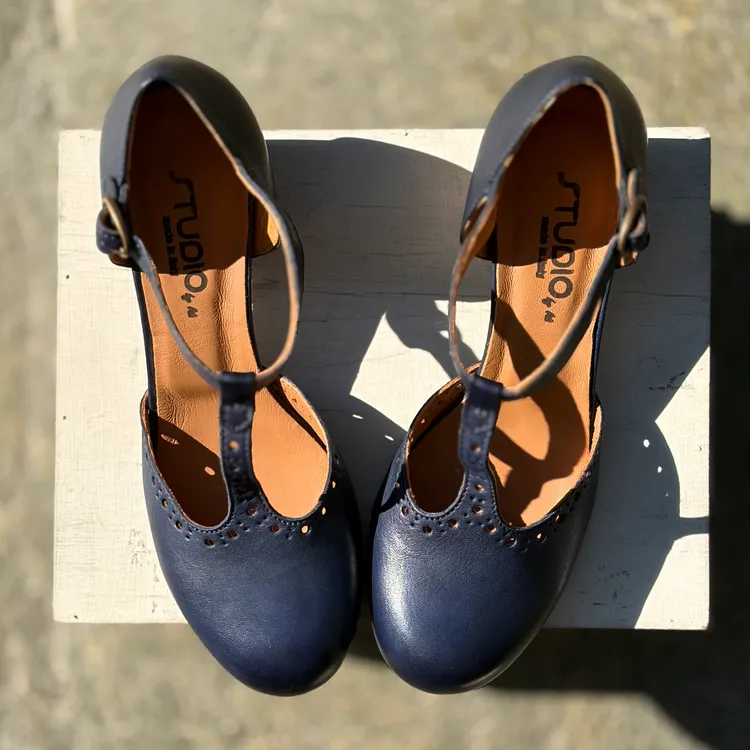 Tanghera tacco 3 cm - color BLU MARINO