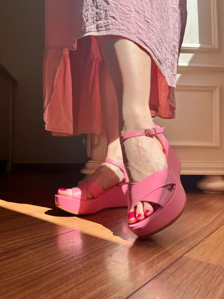 Zeppa in pelle - color ROSA