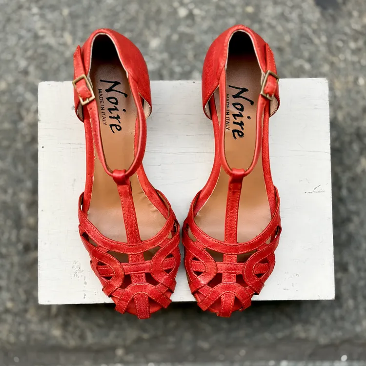 Modello Alice tacco 3 cm - color ROSSO VERMIGLIO