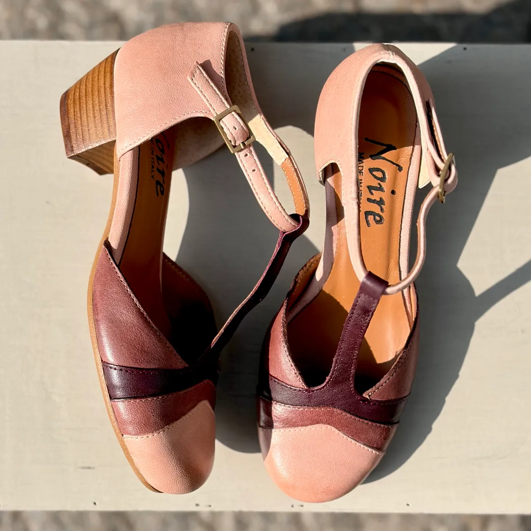 Clarissa tacco 3 cm - tricolor CIPRIA/DATTERO/PRUGNA