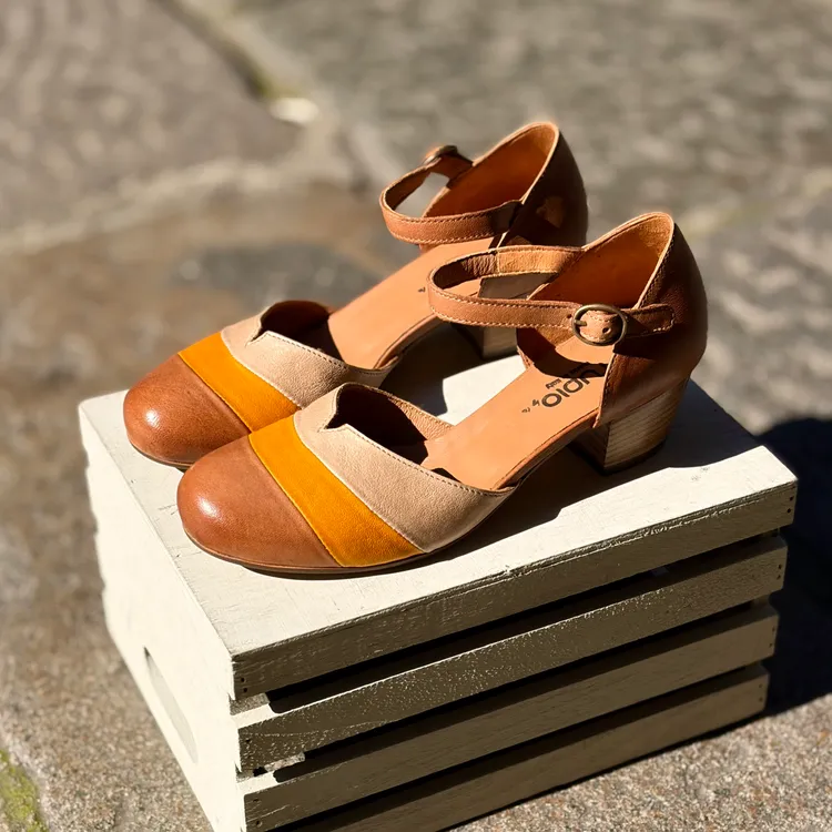 Nuvola tacco 3 cm - tricolor CUOIO - CURRY - SAFARI