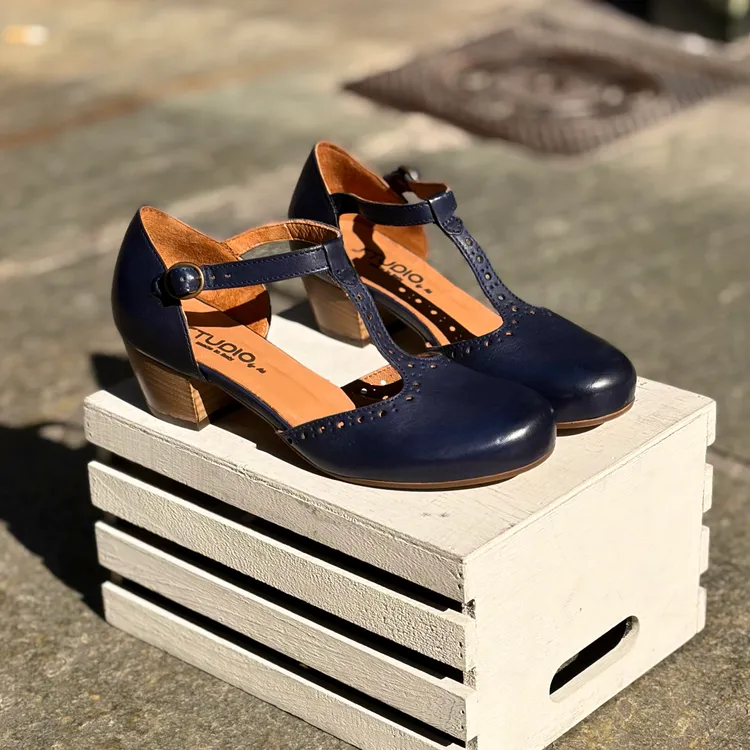 Tanghera tacco 3 cm - color BLU MARINO
