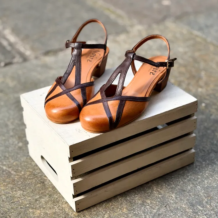 Sabot Eva - bicolor SOFT CUOIO - TESTA DI MORO