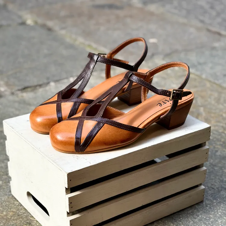 Sabot Eva - bicolor SOFT CUOIO - TESTA DI MORO