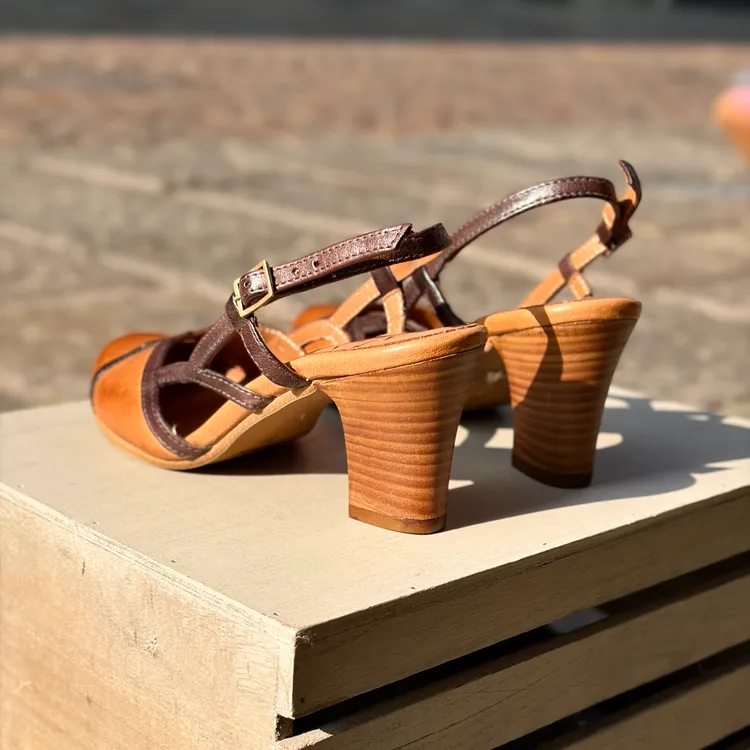 Sabot Gaia - bicolor SOFT CUOIO e CAFFE'