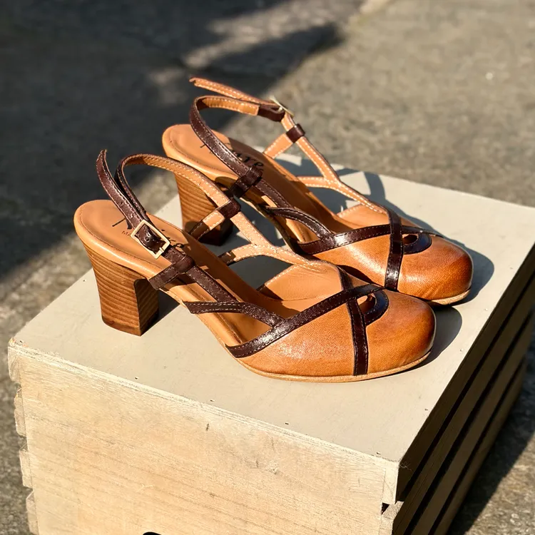 Sabot Gaia - bicolor CUOIO e CAFFE'