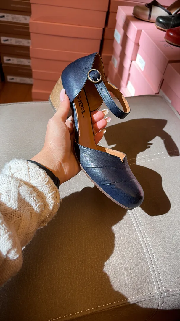 Nuvola tacco 3 cm - color BLU MARINO