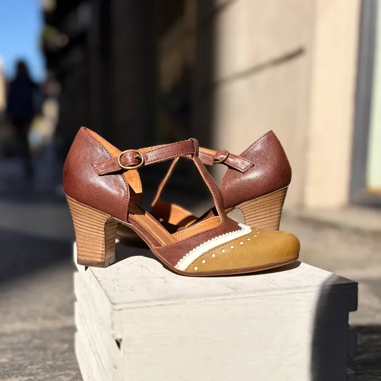 Modello Clotilde - tricolor KAKI-BIANCO-CACAO