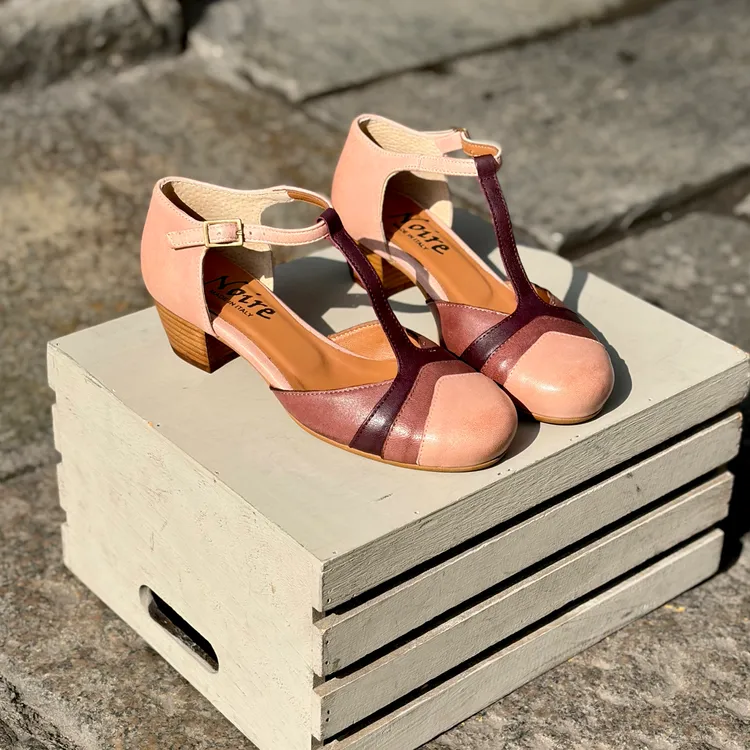 Clarissa tacco 3 cm - tricolor CIPRIA/DATTERO/PRUGNA