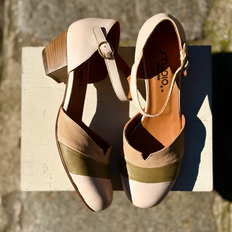 Nuvola tacco 3 cm - tricolor NATURALE - KAKI - SAFARI