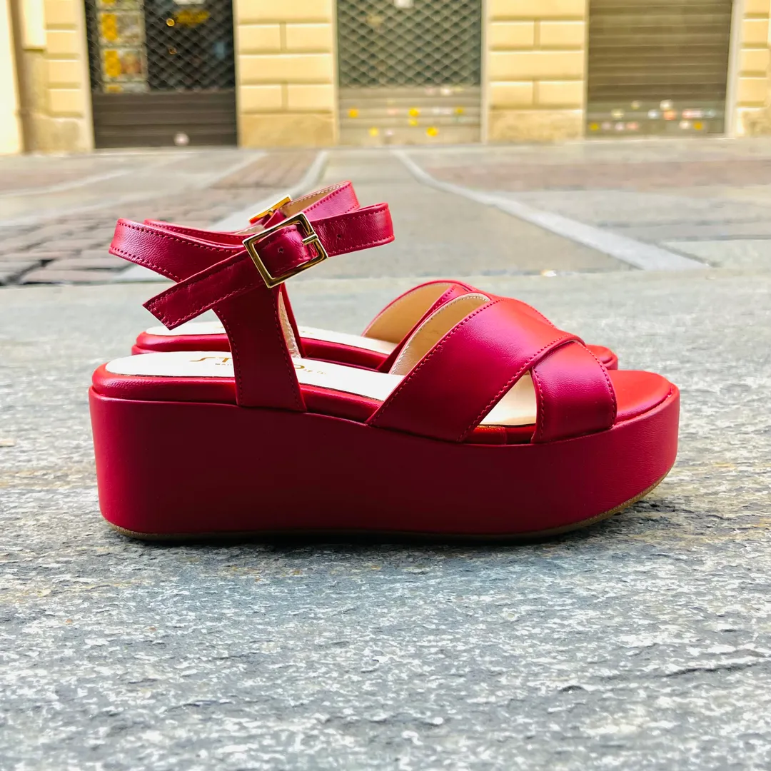 Zeppa in pelle - color ROSSO