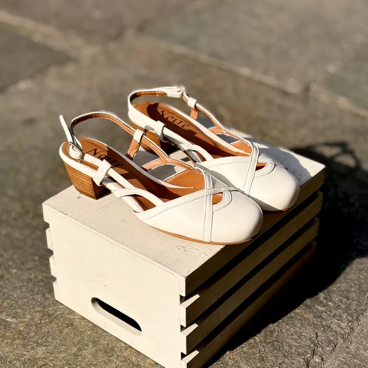 Sabot Gaia tacco 3 cm - color BIANCO